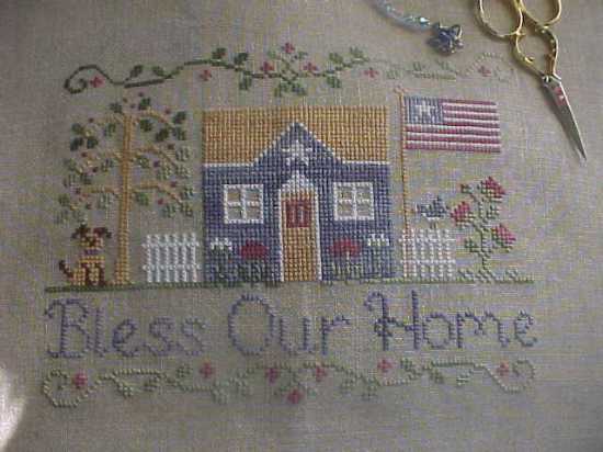 Completed Bless Our Home by Country Cottage Needleworks